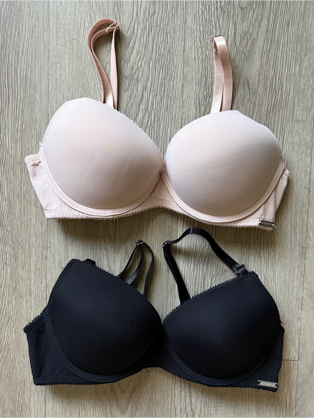 Nautica 34B Bra Set(Black and Beige)